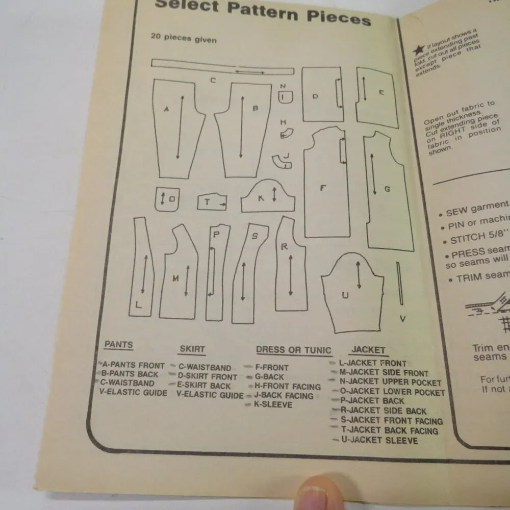 simplicity 7896 sewing pattern dress, jacket, top, pants, skirt